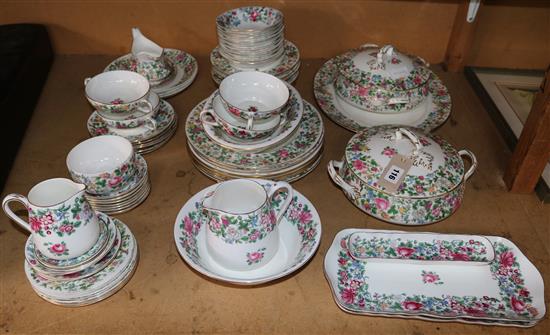 Crown Staffordshire flowers dinner set